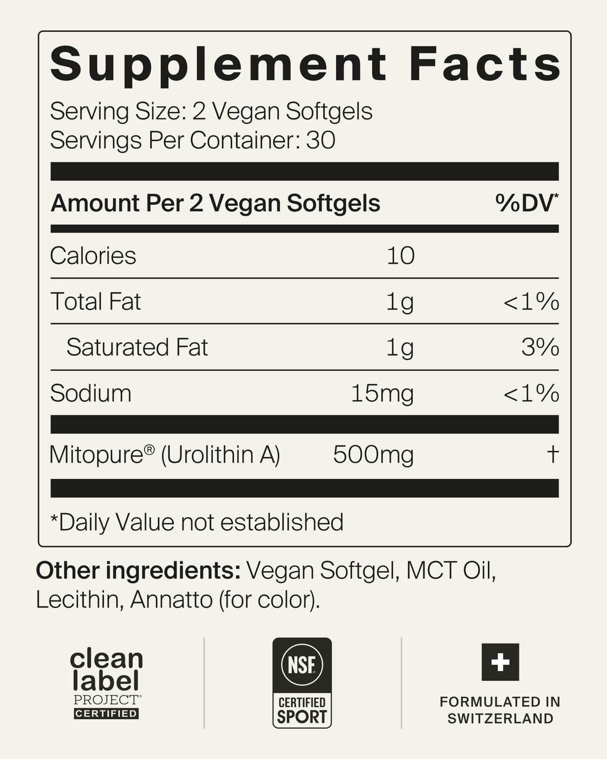 Mitopure Softgels supplement